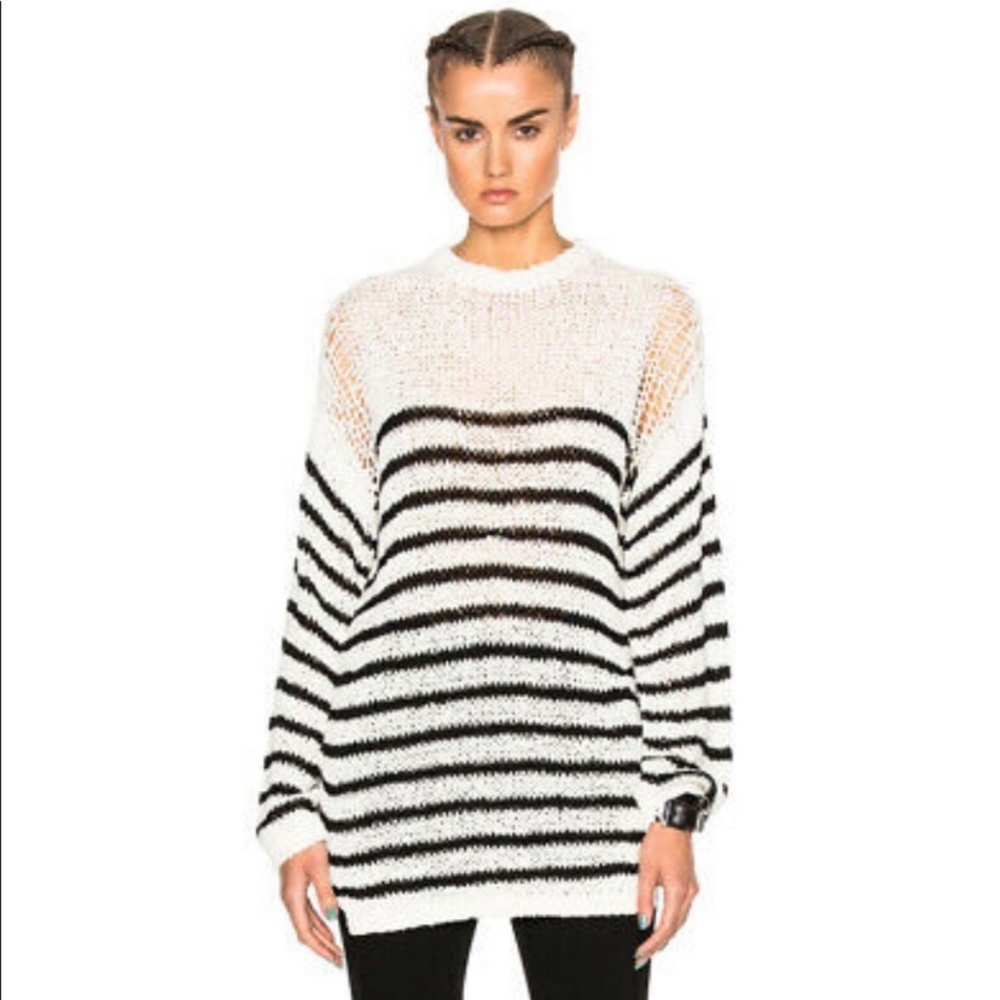IRO Black and White Striped Sweater